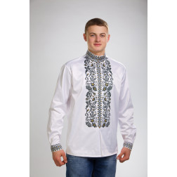 Сшитая мужская сорочка – вышиванка  Сокальская. Нежность для вышивки бисером и нитками (СЧ028кБ5201)