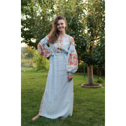 Сшитое женское платье - вышиванка БОХО для вышивки нитками Цветочный рай (ПЕ014лУ4201_226_170)