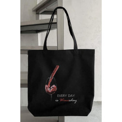 Сшитая сумка-шоппер  Каждый день - День Вина (СШ010пЧ4142)