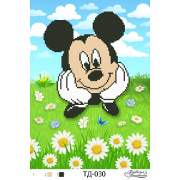Схема картины Микки Маус (Серия: Микки Маус и его друзья) для вышивки бисером на ткани (ТД030пн2130)