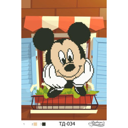 Схема картины Микки Маус (Серия: Микки Маус и его друзья) для вышивки бисером на ткани (ТД034пн2130)