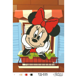Схема картины Минни Маус (Серия: Микки Маус и его друзья) для вышивки бисером на ткани (ТД035пн2130)