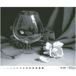 Схема картины Бокал и роза для вышивки бисером на габардине (ТК008пн5442)