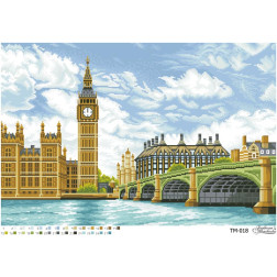Схема картины Великое сердце Британии (Лондон, центр города) для вышивки бисером на ткани (ТМ018пн6443)