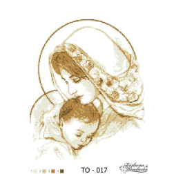 Схема картины Мария с ребенком коричневая для вышивки бисером на ткани (ТО017пн3545)