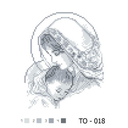 Набор бисера Preciosa для вышивки бисером к схеме для вышивания бисером Мария с ребенком серая (ТО018пн1619b)