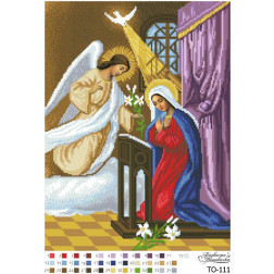 Схема картины Благовещение для вышивки бисером на ткани (ТО111пн3445)