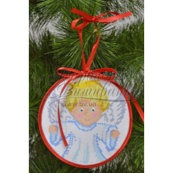 Схема Сшитая новогодняя игрушка Заботливый ангел (серия: Ангелочки) для вышивки бисером и нитками на ткани (ТР217аБ1414)