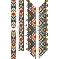 Набор ниток DMC для вышивки крестиком к мужской заготовке вставки для рубашки – вышиванки Нежный орнамент (ВЧ029пБннннh)
