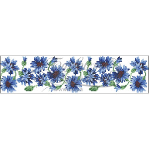 DMC thread kit for cross stitch embroidery for kid`s skirt (Ukrainian vyshyvanka), 3-5 years Cornflowers (BC027pW28nnh)