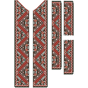 Fabric with stamped beads for bead embroidery Barvysta Vyshyvanka Man's inset for shirt (Ukrainian vyshyvanka) Podillia (VT010sWnnnn)