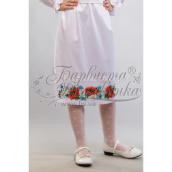 DMC thread kit for cross stitch embroidery for kid`s skirt (Ukrainian vyshyvanka), 3-5 years Poppies, chamomiles, cornflowers BC011pW28nnh