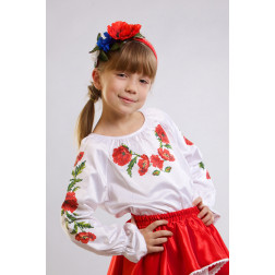 Preciosa bead kit for beading for kid`s shirt (Ukrainian vyshyvanka), 1-3 years Fragile poppies (BD004pW28nnb)