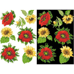 DMC thread kit for cross stitch embroidery for fabric with stamped cross stitch on the water-soluble glue interfacing Canvas with printed pattern (FL005gn2030h)
