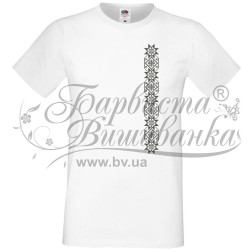 Men's T-shirt vyshyvanka printed by cross-stitch (S) FM017xW4601