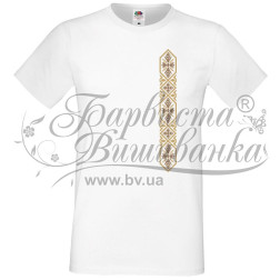 Men's T-shirt vyshyvanka printed by cross-stitch (S) FM019xW4601