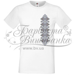 Men's T-shirt vyshyvanka printed by cross-stitch (S) FM055xW4601