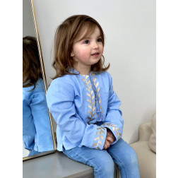 Embroidered shirt for a girl - «Ours: earth, sky, country» (GL002lU0107_260_228)