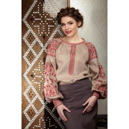 Sewed women's shirt (Ukrainian boho vyshyvanka) with printed pattern for embroidering Barvysta Vyshyvanka Youthful (JE001lB4201_004_005)