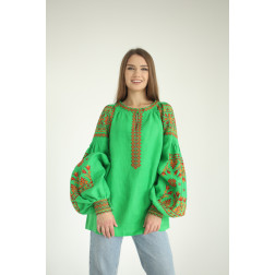 Sewed women's shirt (Ukrainian boho vyshyvanka) with printed pattern for embroidering Barvysta Vyshyvanka Youthful (JE001lT4201_034_033)