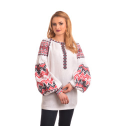 Sewed women's shirt (Ukrainian boho vyshyvanka) with printed pattern for embroidering Barvysta Vyshyvanka Magic (JE005lW4201_054_030)