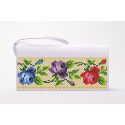 Cross stitch kit Barvysta Vyshyvanka Sewed clutch bag with stamped cross stitch (Ukrainian vyshyvanka) Luxurious flowers. Bukovynska (KL006pW1301i)