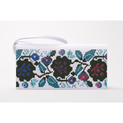 Sewed clutch bag with stamped beads for bead embroidery Barvysta Vyshyvanka (Ukrainian vyshyvanka) Borshchivska modern (KL060cW1301)