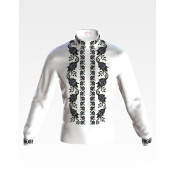Fabric with stamped beads for bead embroidery Man's shirt (Ukrainian vyshyvanka) Borshchivska (ME105cWnn28)