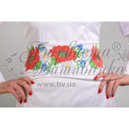 DMC thread kit for cross stitch embroidery for women's belt (Ukrainian vyshyvanka) Poppies, chamomiles, cornflowers PS001pWnnnnh