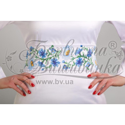 DMC thread kit for cross stitch embroidery for women's belt (Ukrainian vyshyvanka) Chamomiles and cornflowers PS019pWnnnnh