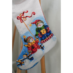 Sewed Christmas stocking Snowmen (RT159aW3149)