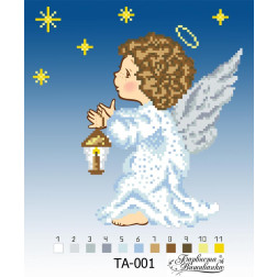 Fabric with stamped beads for beading Barvysta Vyshyvanka Angel 23x23 (TA001pn2323)