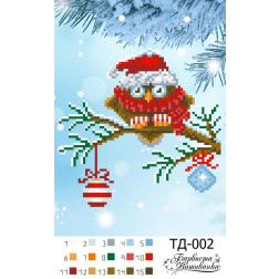 Bead embroidery kit Barvysta Vyshyvanka Snowfall (The new year owls series) А5(15x21) (TD002pn1521k)