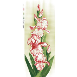 Fabric with stamped beads for beading Barvysta Vyshyvanka Gentle Irises 37x95 (TK014pn3795)