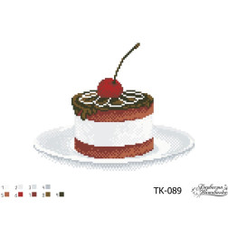 Fabric with stamped beads for beading Barvysta Vyshyvanka Delicate cake 33x22 (TK089pn3322)