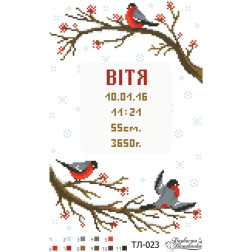Fabric with stamped beads for beading Barvysta Vyshyvanka Kid's metric «Winter» 22x33 (TL023pn2233)
