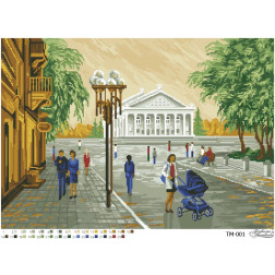 Fabric with stamped beads for beading Barvysta Vyshyvanka After the rain 61x43 (TM001pn6143)