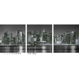 Bead embroidery kit Barvysta Vyshyvanka Triptych 'The city that never sleeps' (black and white) 96x36 (TM009pn9636k)