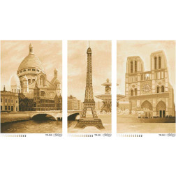 Bead embroidery kit Barvysta Vyshyvanka Triptych 'The city of Lovers' (sepia) 99x61 (TM013pn9961k)