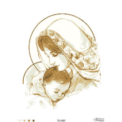 Bead embroidery kit Barvysta Vyshyvanka Mariya with Child (brown) 45x60 (TO007pn4560k)