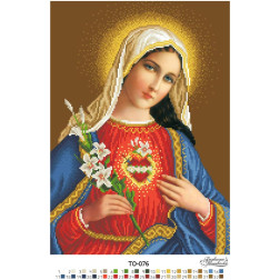 Preciosa bead kit for beading for fabric with stamped beads The icon Open Heart of Maria (TO076pn3143b)