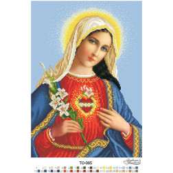 Preciosa bead kit for beading for fabric with stamped beads The icon Open Heart of Maria (TO085pn3143b)