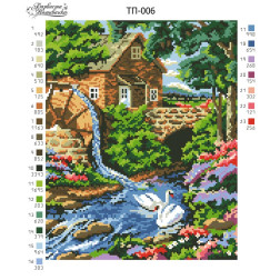 Fabric with stamped beads for beading Barvysta Vyshyvanka Mill 28x35 (TP006pn2835)