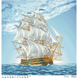 Fabric with stamped beads for beading Barvysta Vyshyvanka Sea adventure 61x61 (TP025pn6161)