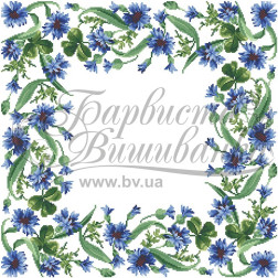 DMC thread kit for cross stitch embroidery for fabric with stamped cross stitch of tablecloth Spring Cornflowers (TR035pW5252h)