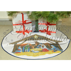 Fabric with stamped cross stitch for cross stitch embroidery Barvysta Vyshyvanka Sewed skirt under the Christmas tree Christmas Night 100d (TR162aW9999)