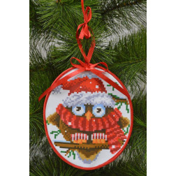 Cross stitch kit Barvysta Vyshyvanka Sewed Christmas toy - Demure (The New Year Owls series) 14x16 (TR181aW1416i)