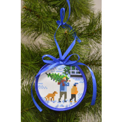 Cross stitch kit Barvysta Vyshyvanka Sewed Christmas toy - Pleasant chores (Ice rink series) 10x10 (TR188aW1010i)