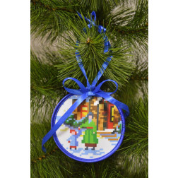 Cross stitch kit Barvysta Vyshyvanka Sewed Christmas toy - Walk (Ice rink series) 10x10 (TR192aW1010i)