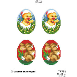 Unsewn Easter toys stamped cross stitch Barvysta Vyshyvanka 26x30 (TR751pn2630)
